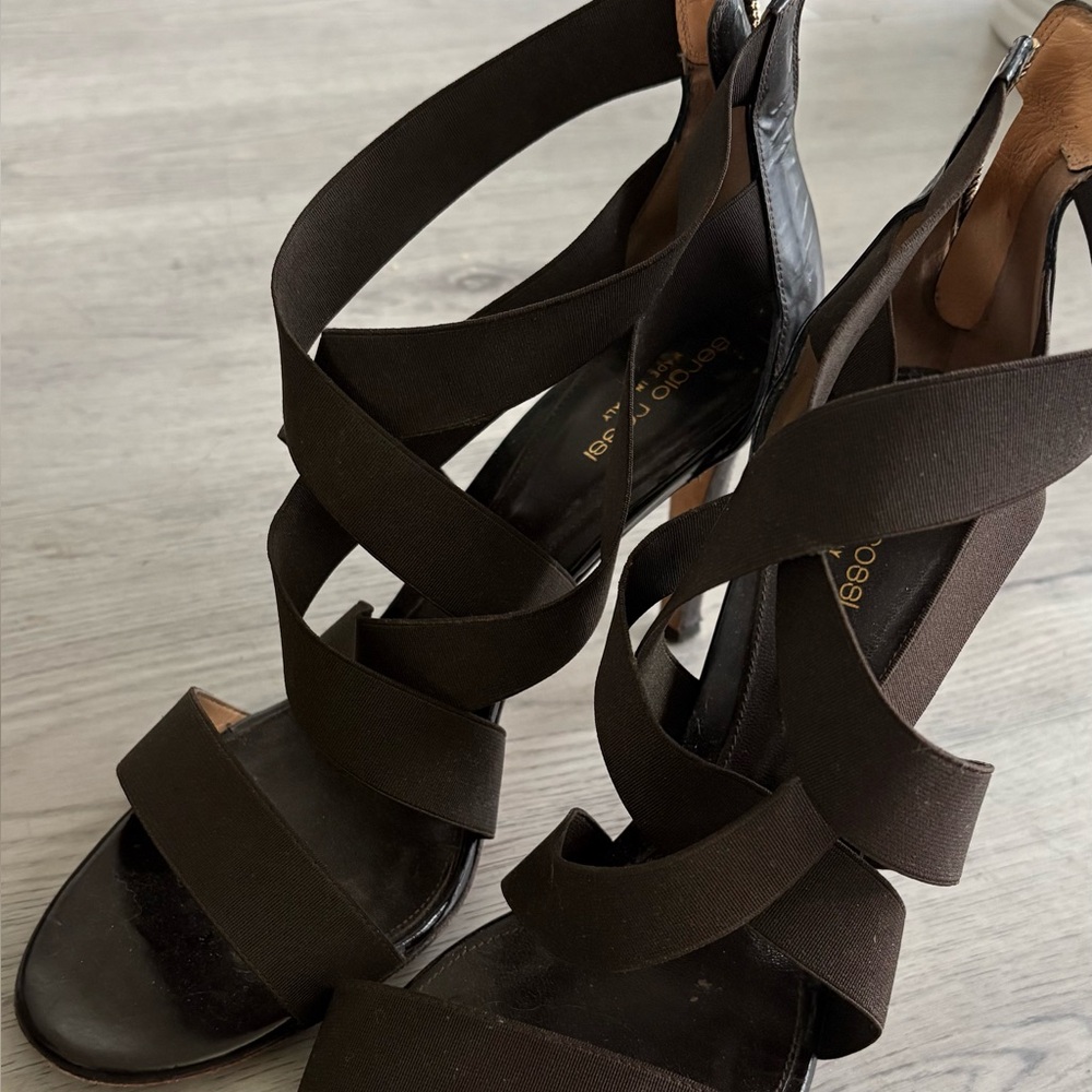 Sergio Rossi Black Strappy Heels